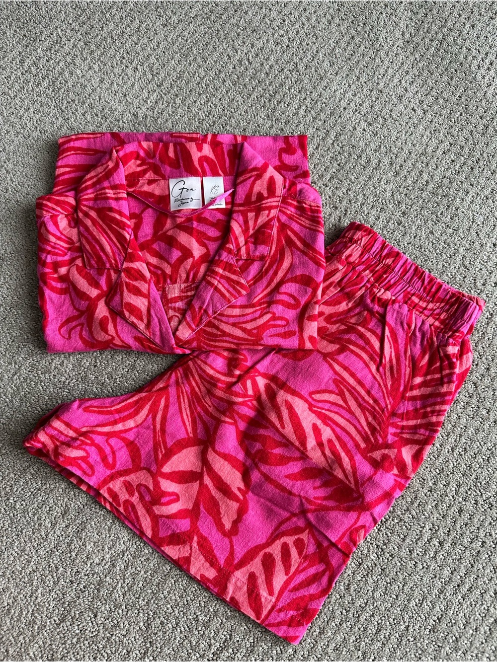 Goa Beachwear by Japna Hot Pink & Red Printed Women's set